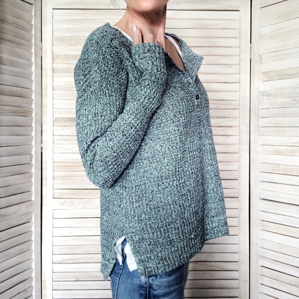 100% Cotton All-Season Henley Sweater